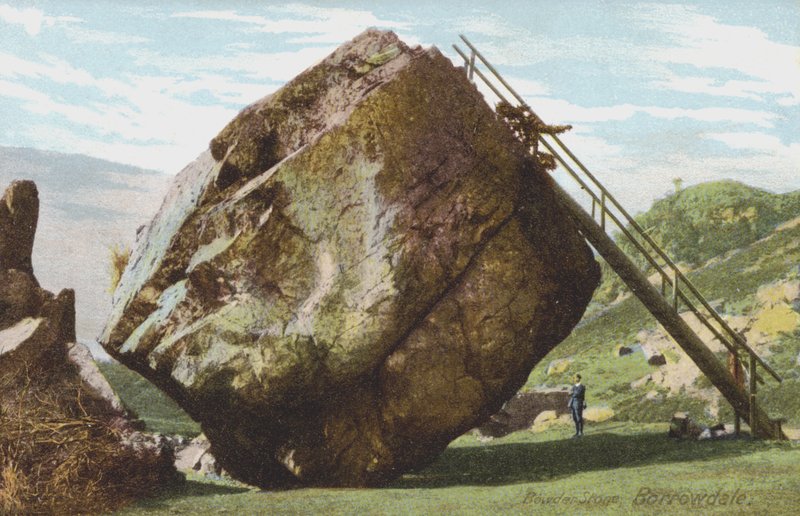 Bowder Stone, Borrowdale, Lake District (színes fotó) alkotó: English Photographer