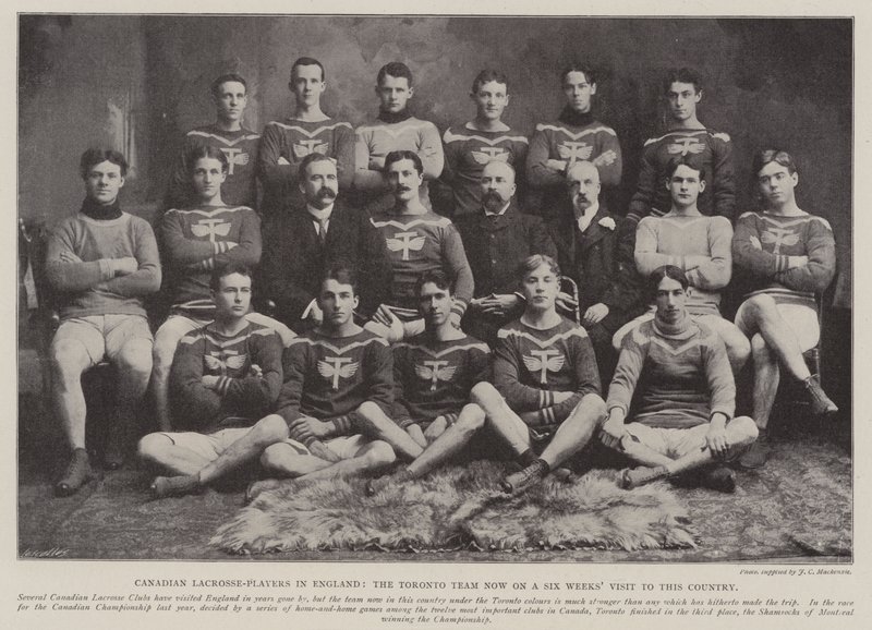 Kanadai Lacrosse-játékosok Angliában, a Toronto Team most hathetes látogatáson van ebben az országban alkotó: English Photographer