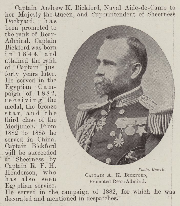 A K Bickford kapitány, előléptetett ellentengernagy alkotó: English Photographer