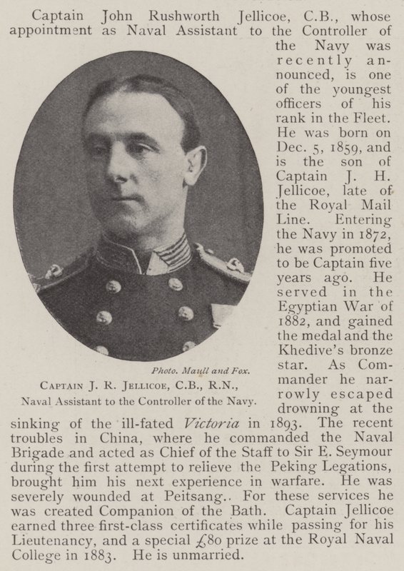 JR Jellicoe kapitány, CB, RN, a haditengerészet irányítójának haditengerészeti asszisztense alkotó: English Photographer