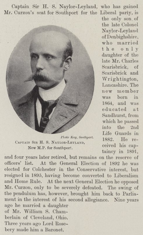 Sir H S. Naylor-Leyland kapitány, Southport új képviselője alkotó: English Photographer