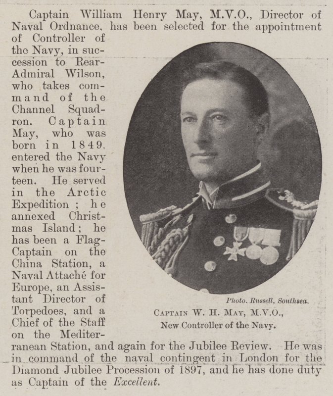 W H May kapitány, MVO, a haditengerészet új irányítója alkotó: English Photographer