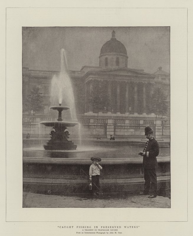 Halászat a megőrzött vizeken, tragédia a Trafalgar Square-en alkotó: English Photographer