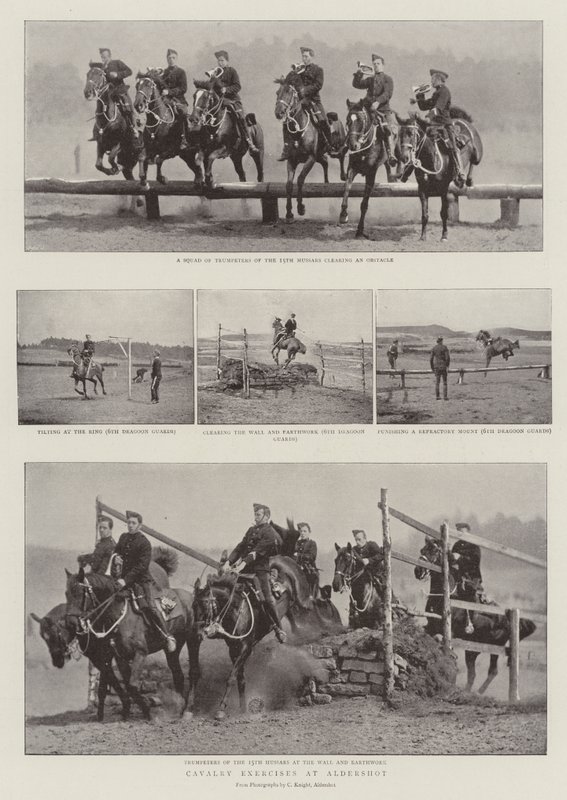Lovassági gyakorlatok Aldershotban alkotó: English Photographer