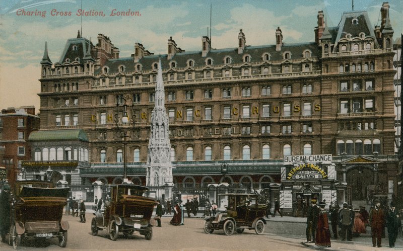 Charing Cross Hotel, London. 1913. december 16-án feladott képeslap. alkotó: English Photographer