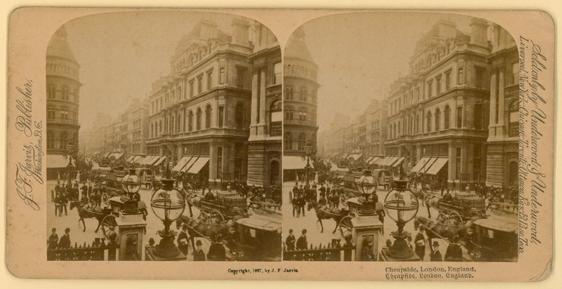 Cheapside, London; sztereoszkópikus kép alkotó: English Photographer