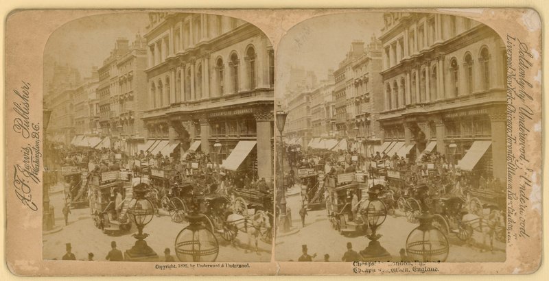 Cheapside, London; sztereoszkópikus kép alkotó: English Photographer