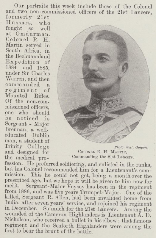 R H Martin ezredes, a 21. Lancers parancsnoka alkotó: English Photographer
