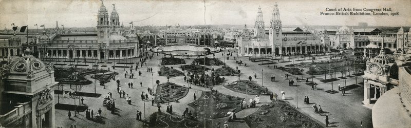 Művészeti Bíróság a kongresszusi teremből, francia-brit kiállítás, London, 1908 alkotó: English Photographer