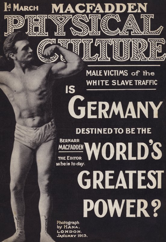 A Physical Culture magazin címlapja, 1913. január alkotó: English Photographer