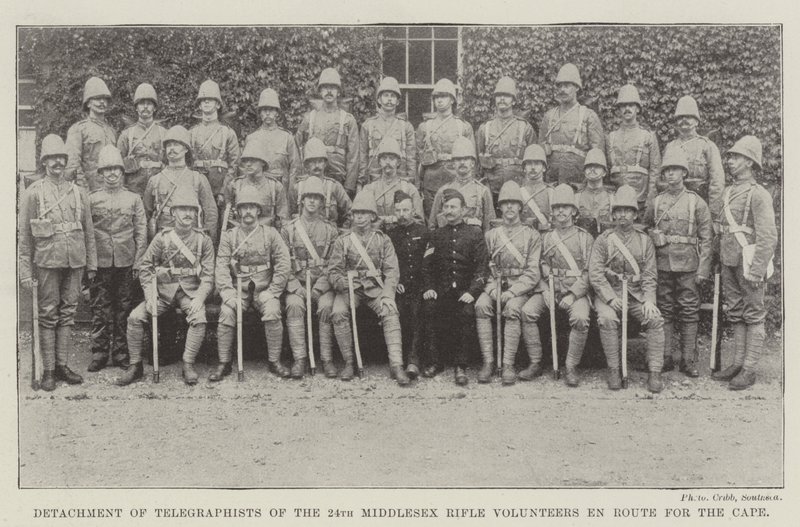 A 24. Middlesex puskás önkéntesek távírói különítménye úton a Fokföld felé alkotó: English Photographer