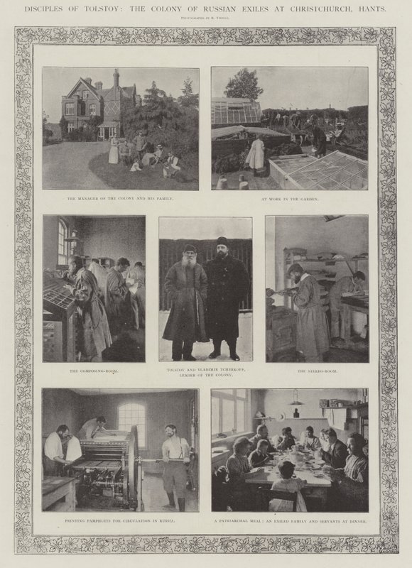 Tolsztoj tanítványai, az orosz száműzöttek christchurchi kolóniája, Hants alkotó: English Photographer