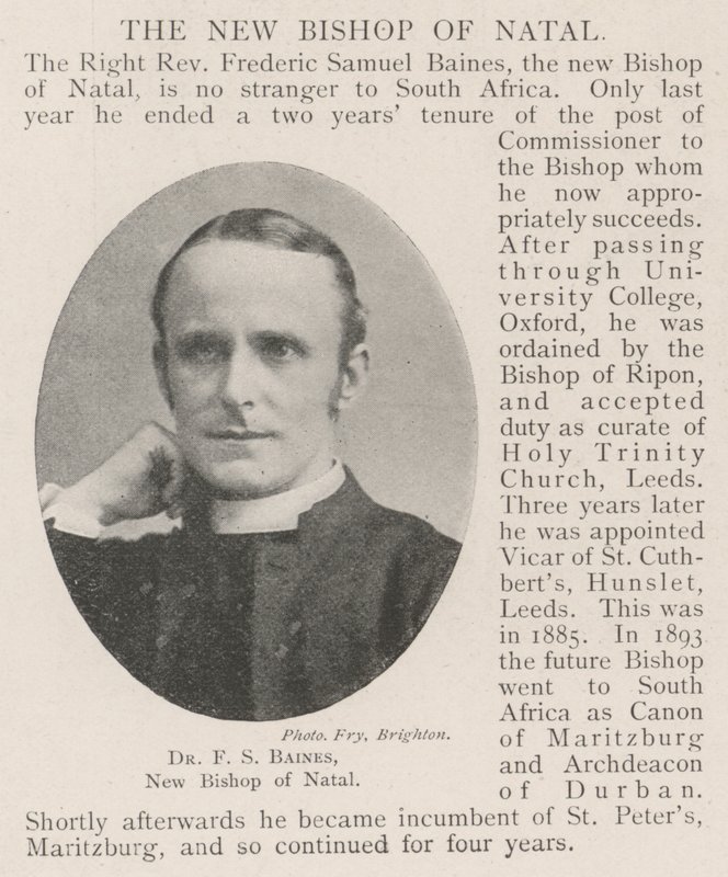 Dr. F S Baines, Natal új püspöke alkotó: English Photographer