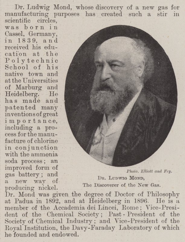 Dr. Ludwig Mond, az új gáz felfedezője alkotó: English Photographer