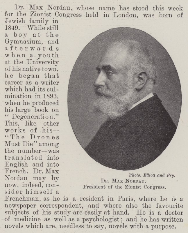 Dr. Max Nordau, a Cionista Kongresszus elnöke alkotó: English Photographer