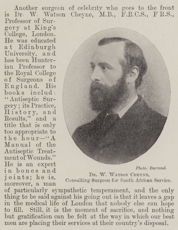 Dr. W. Watson Cheyne, a dél-afrikai szolgálat konzultáns sebésze alkotó: English Photographer