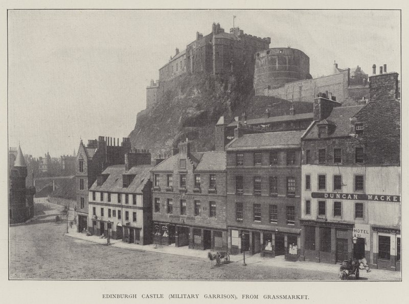 Edinburgh kastély (katonai helyőrség), a Grassmarketről alkotó: English Photographer