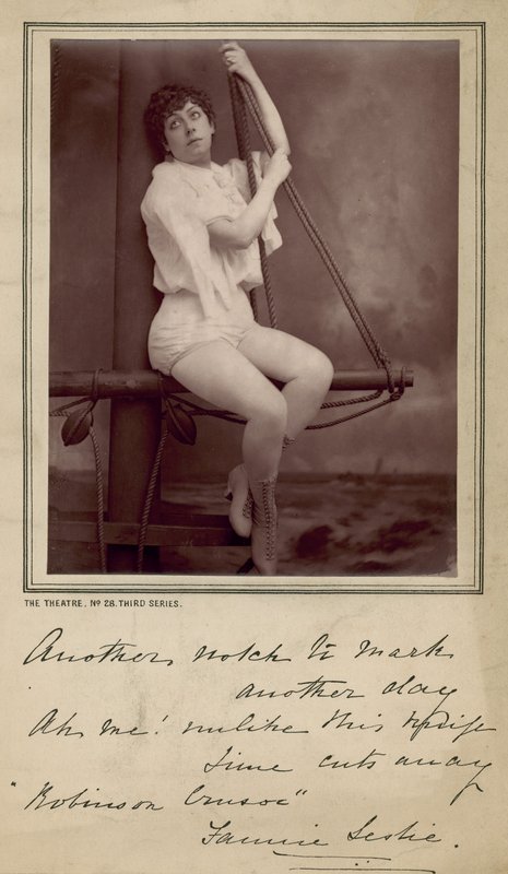 Fannie Leslie, színésznő, fénykép és aláírt üzenet alkotó: English Photographer