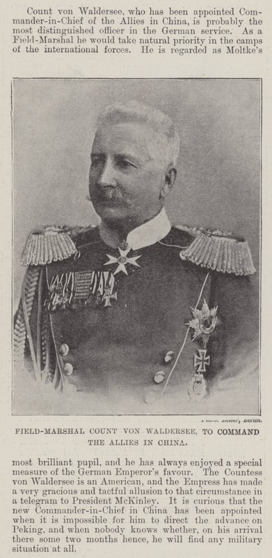 Von Waldersee gróf tábornagy, a szövetségesek parancsnoka Kínában alkotó: English Photographer