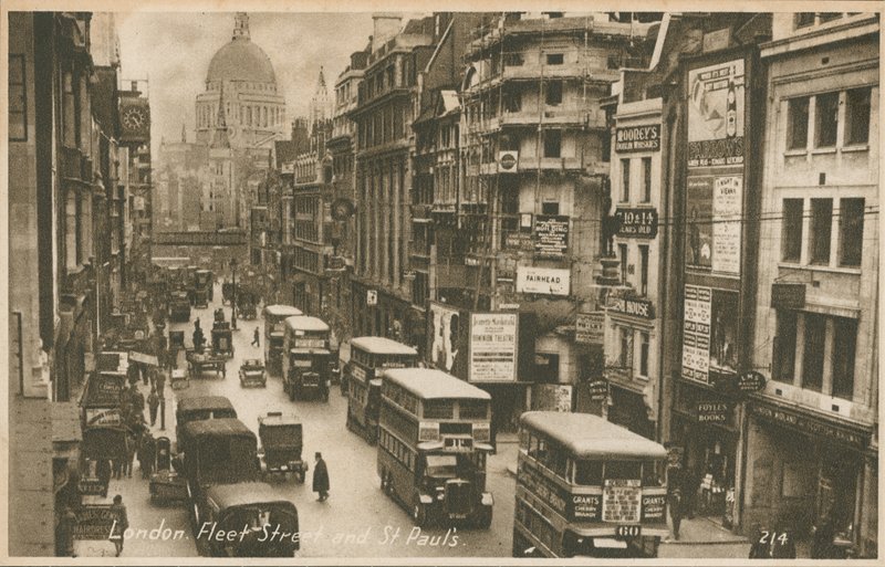 Fleet Street és St Pauls Cathedral, London alkotó: English Photographer
