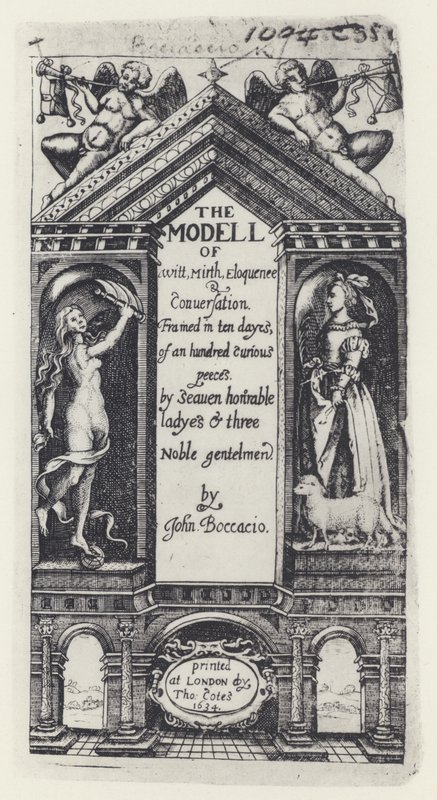 G Boccaccio, The Modell of Witt, Decameron, T Cotes, B Allen és W Hope 1634 (f/w fotó) alkotó: English Photographer
