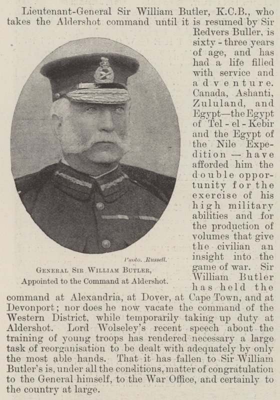 Sir William Butler tábornok, kinevezték az aldershoti parancsnokságnak alkotó: English Photographer