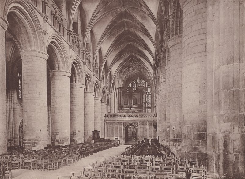 Gloucester: The Cathedral, Nave East (f/w fotó) alkotó: English Photographer