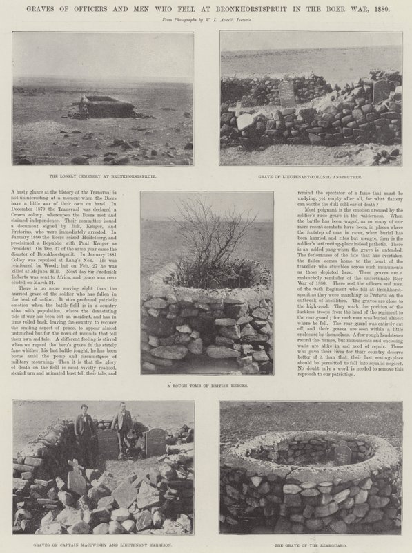 Az 1880-as búr háborúban Bronkhorstspruitnál elesett tisztek és férfiak sírjai alkotó: English Photographer