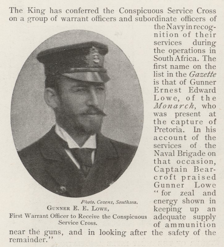 E. E. Lowe tüzér, az első tiszt, aki megkapja a Feltűnő Szolgálati Keresztet alkotó: English Photographer