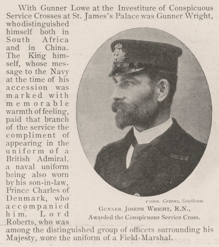 Joseph Wright tüzér, RN, a Conspicuous Service Cross kitüntetésben részesült alkotó: English Photographer