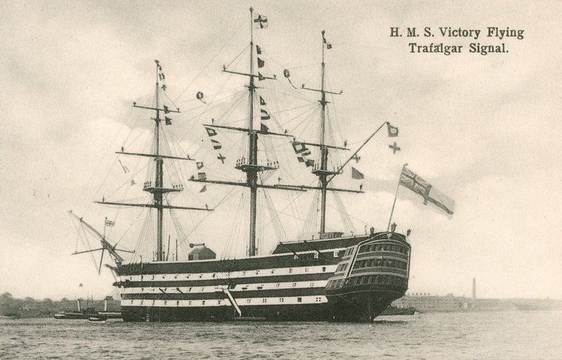 HMS Victory, repülő Trafalgar jelzés alkotó: English Photographer