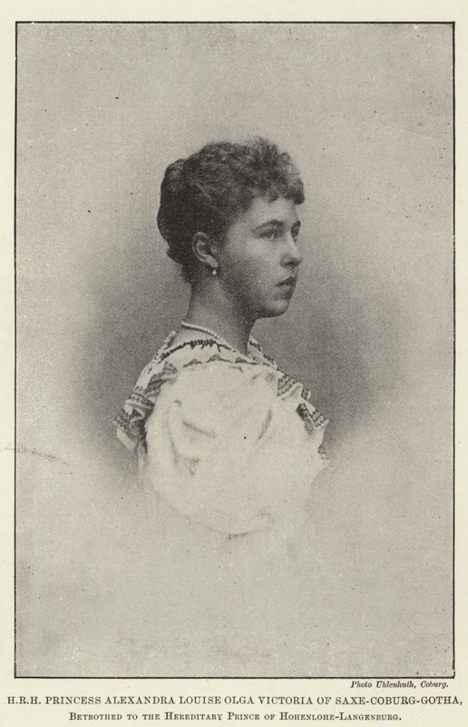 HRH Alexandra Louise Olga Victoria szász-coburg-gothai hercegnő, Hohenlohe-Langenburg örökös hercegének jegyese alkotó: English Photographer