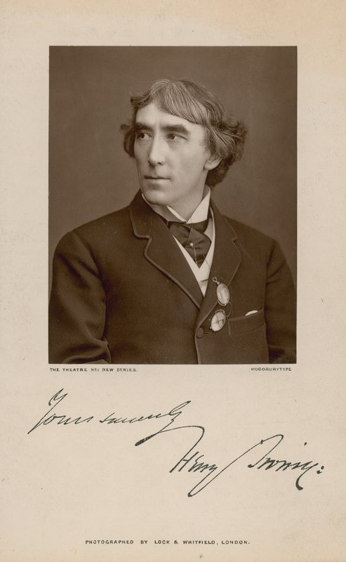 Henry Irving, színész; aláírt fénykép alkotó: English Photographer