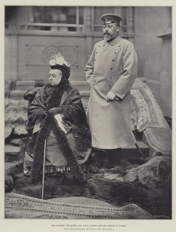 Őfelsége, a királynő és Albert Edward HRH, Wales hercege alkotó: English Photographer