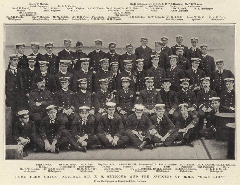 Hazajött Kínából, Sir E H Seymour admirális és a HMS Centurion tisztjei alkotó: English Photographer