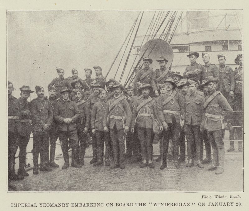 Imperial Yeomanry január 28-án felszáll a Winifredian fedélzetére alkotó: English Photographer