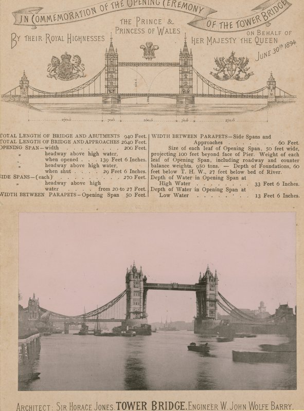 A Tower Bridge megnyitásának emlékére alkotó: English Photographer