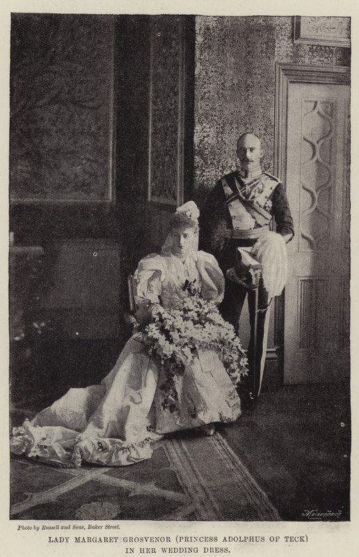 Lady Margaret Grosvenor (tecki Adolphus hercegnő) esküvői ruhájában alkotó: English Photographer