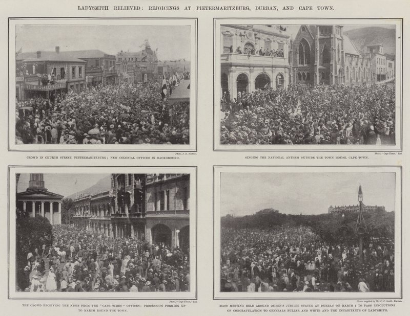 Ladysmith megkönnyebbült, örvend Pietermaritzburgban, Durbanben és Fokvárosban alkotó: English Photographer