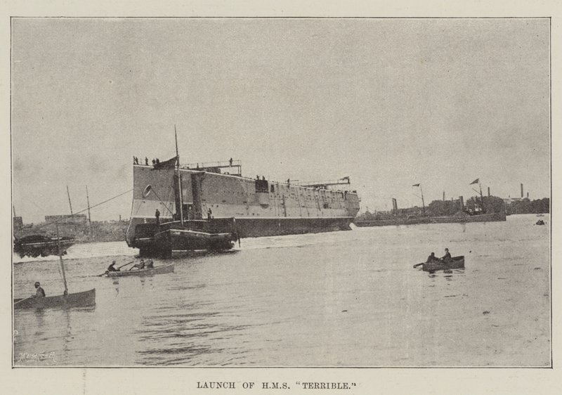 A HMS Terrible elindítása alkotó: English Photographer