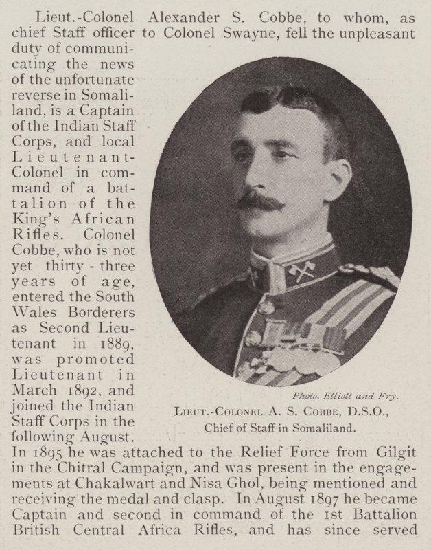 A S Cobbe alezredes, DSO, Szomáliföldi vezérkari főnök alkotó: English Photographer