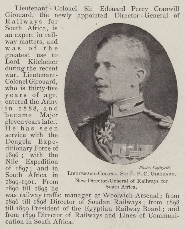 Sir E P C Girouard alezredes, a dél-afrikai vasút új főigazgatója alkotó: English Photographer