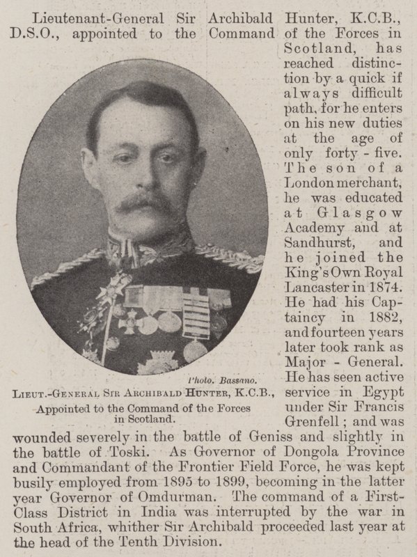 Sir Archibald Hunter altábornagy, KCB, kinevezték a skóciai haderőparancsnokságnak alkotó: English Photographer