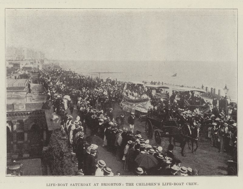 Mentőhajó szombat Brightonban, a Childrens Life-Boat Crew alkotó: English Photographer