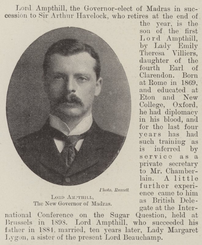 Lord Ampthill, Madras új kormányzója alkotó: English Photographer