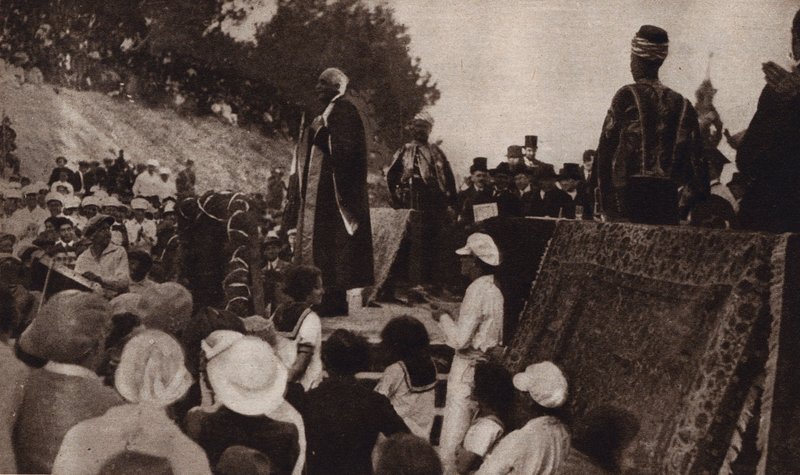 Lord Balfour a palesztinai zsidó állam létrehozását támogató beszédében alkotó: English Photographer