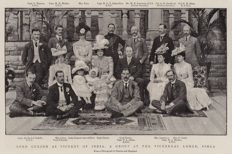 Lord Curzon India alkirályaként, egy csoport a simlai Viceregal Lodge-ban alkotó: English Photographer