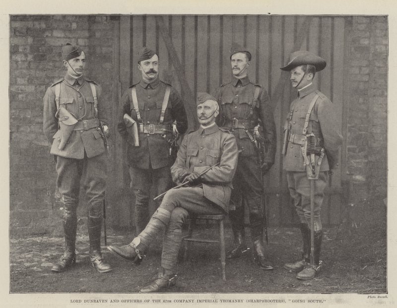 Lord Dunraven és a 67. század Imperial Yeomanry tisztjei (Sharpshooters) dél felé alkotó: English Photographer