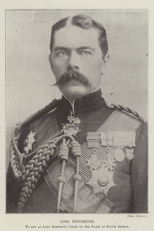 Lord Kitchener, hogy legyen Lord Roberts vezérkari főnöke Dél-Afrikában alkotó: English Photographer