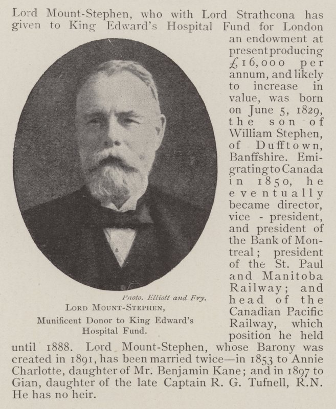 Lord Mount-Stephen, a King Edwards Kórházi Alap kiemelkedő adományozója alkotó: English Photographer